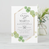 Invitation Fiançailles | Eucalyptus du printemps moderne (Debout devant)