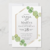 Invitation Fiançailles | Eucalyptus du printemps moderne (Devant)