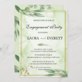 Invitation Fiançailles Eucalyptus Green Foliage (Devant / Derrière)