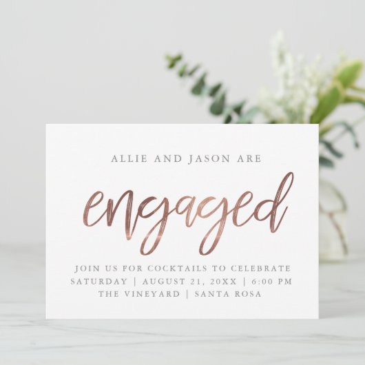 Invitation Fiançailles| Faux Foil (Debout devant)