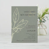 INVITATION FIANÇAILLES FEUILLE MODERNE CONTEMPORAIN GRAY KRAF (Debout devant)