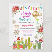 Invitation Fiançailles Fiesta de Noël de Cactus mexicain (Devant)