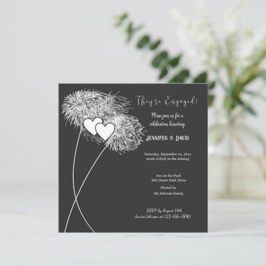 Invitation fiançailles Fireworks (Debout devant)