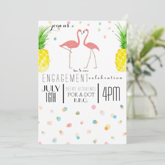 Invitation Fiançailles FLAMINGLE (Debout devant)