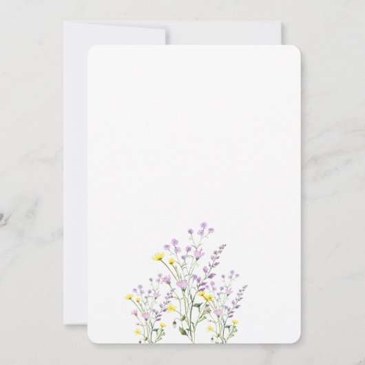 Invitation Fiançailles Fleur sauvage aquarelle (Dos)