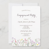 Invitation Fiançailles Fleur sauvage aquarelle (Devant)