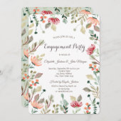 Invitation Fiançailles Fleur sauvage chic (Devant / Derrière)