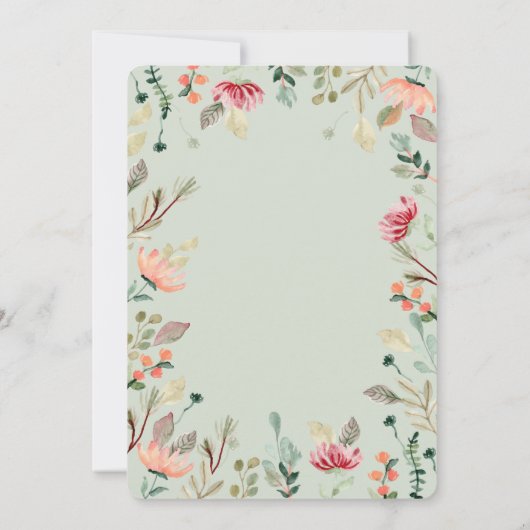 Invitation Fiançailles Fleur sauvage chic (Dos)