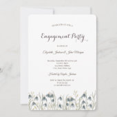 Invitation Fiançailles Fleur sauvage de l'aquarelle (Devant)