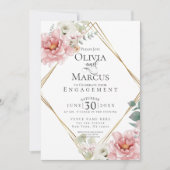 Invitation FIANÇAILLES | Fleurs d'aquarelle rose pâle (Devant)