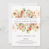 INVITATION FIANÇAILLES FLORAL DE PEACH PEACH ROSE (Devant)