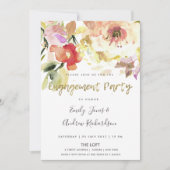 INVITATION FIANÇAILLES FLORAL DE PEACH PEACH ROSE (Devant)