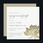 Invitation Fiançailles FLORAL GLAMOROUS OR BLANC LOTUS<br><div class="desc">Si vous avez besoin d'une personnalisation ou d'autres éléments correspondants,  n'hésitez pas à me contacter à l'adresse yellowfebstudio@gmail.com</div>
