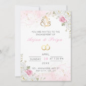 Invitation Fiançailles florale indienne élégante (Devant)