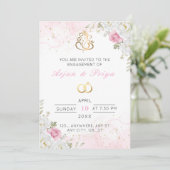 Invitation Fiançailles florale indienne élégante (Debout devant)