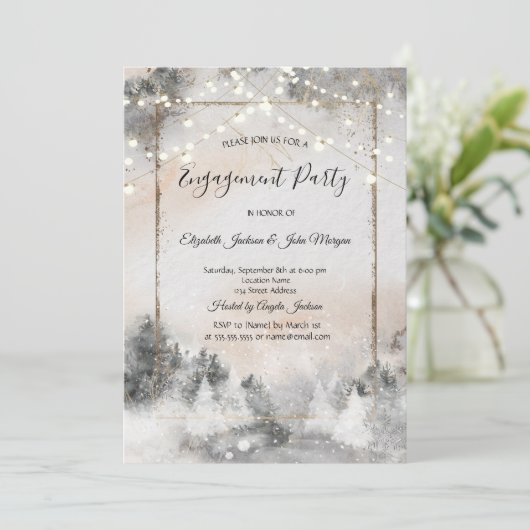 Invitation Fiançailles forestier (Debout devant)