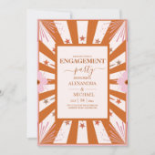 Invitation Fiançailles géométrique rétro Super 70's (Devant)