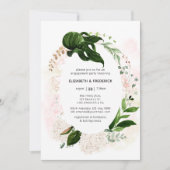 Invitation Fiançailles géométrique rose Gold & Blush (Devant)