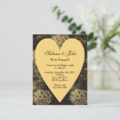 Invitation Fiançailles Gold Heart (Debout devant)