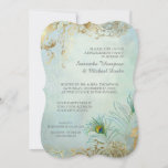 Invitation Fiançailles Gold Leaf Peacock Feather Elegant<br><div class="desc">Conçu pour un évènement haut de gamme de fiançailles pour une mariée et un marié spécial. Pour le couple qui a une élégance naturelle et sophistiquée, cette collection de faire-part de mariage est une image peinte à la main moderne dans une régence traditionnelle vintage, ancienne hollywoodienne glam époque élégance. C'est...</div>