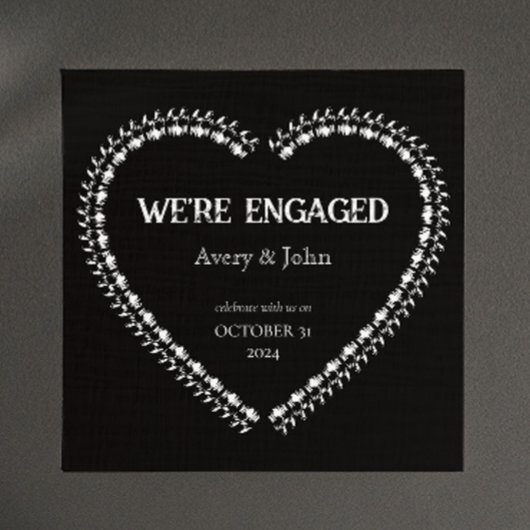 Invitation Fiançailles gothique du parti noir et blanc