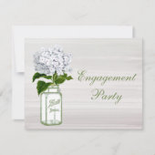 Invitation Fiançailles gris chic de pot de maçon et (Devant)