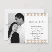 Invitation Fiançailles gris noir et or (Devant)