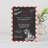 Invitation Fiançailles italienne Buon Appetito (Debout devant)