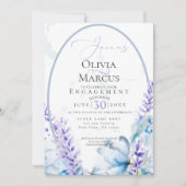 Invitation FIANÇAILLES | Lavande d'aquarelle - bleu poussiére (Devant)