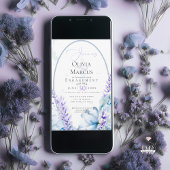 Invitation FIANÇAILLES | Lavande d'aquarelle - bleu poussiére