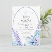 Invitation FIANÇAILLES | Lavande d'aquarelle - bleu poussiére (Debout devant)