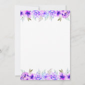 Invitation Fiançailles lilas de fleurs d'aquarelle violette (Dos)