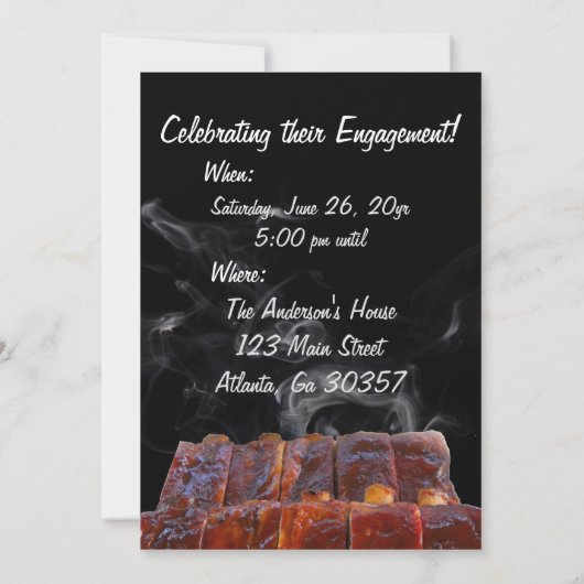 Invitation Fiançailles mariage (Dos)