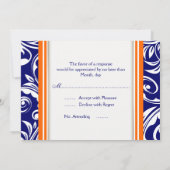 Invitation Fiançailles mariage bleu orange (Dos)