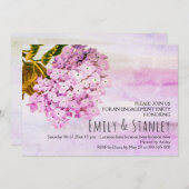 Invitation Fiançailles mariage d'hydrangées roses (Devant / Derrière)