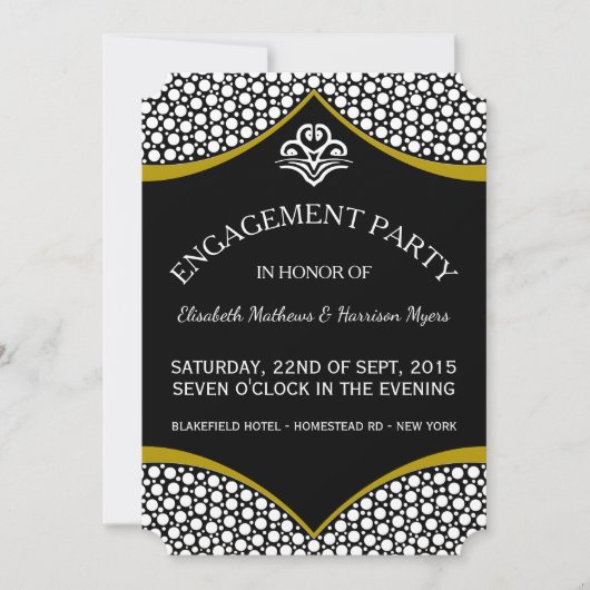Invitation Fiançailles Mariage Diamond Gold (Devant)