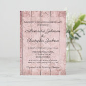 Invitation Fiançailles Mariage en bois rose Rose Rose (Debout devant)