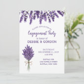 Invitation Fiançailles Mariage Lavender Lilac violet (Debout devant)