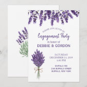 Invitation Fiançailles Mariage Lavender Lilac violet (Devant / Derrière)