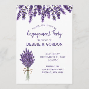 Invitation Fiançailles Mariage Lavender Lilac violet