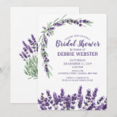 Invitation Fiançailles Mariage Lavender Lilac violet (Devant / Derrière)