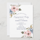 Invitation Fiançailles Mariage Pastel Blue Pink violet (Devant)