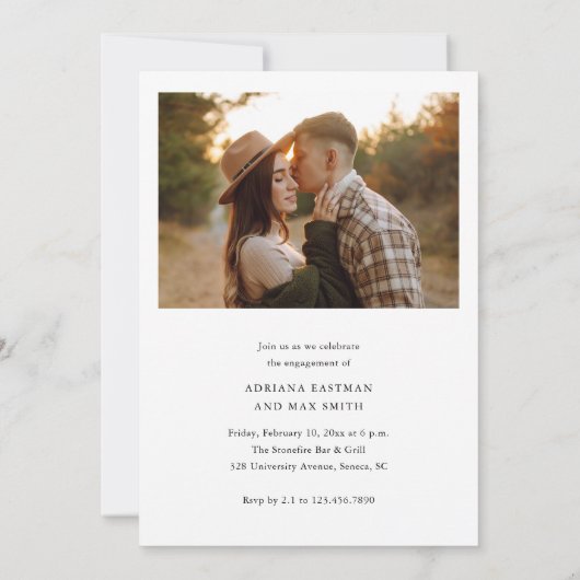 Invitation Fiançailles Mariage photo Simple Script 2 (Dos)