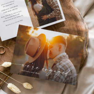 Invitation Fiançailles Mariage photo Simple Script 2