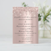 Invitation Fiançailles mariage Rose Gold Blush Drives Blush (Debout devant)