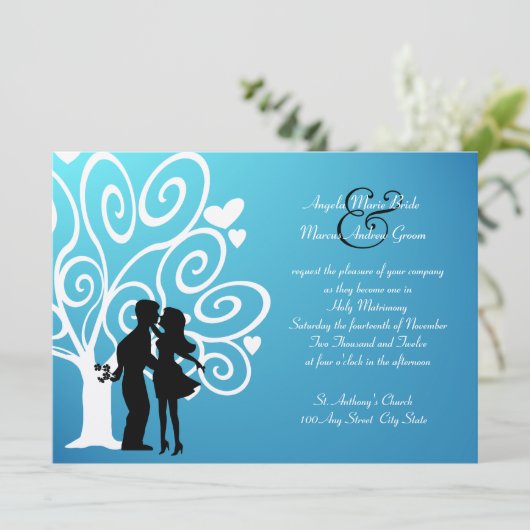 Invitation Fiançailles / Mariage Silhouette (Debout devant)