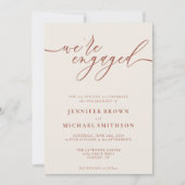 Invitation Fiançailles Mariage simple Terracotta (Devant)
