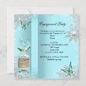 Invitation Fiançailles Mason Jars Turquoise Blue Butterfly Pa (Dos)