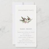 Invitation Fiançailles minimal de feuillage de la (Devant)