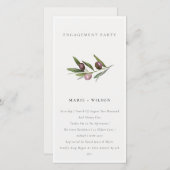 Invitation Fiançailles minimal de feuillage de la (Devant / Derrière)